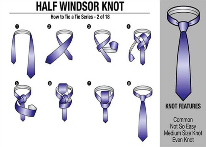 Cách thắt cà vạt đơn giản kiểu Half Windsor