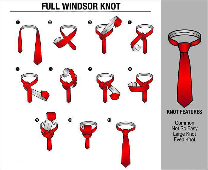 Kiểu thắt cà vạt đoàn thanh niên Full Windsor